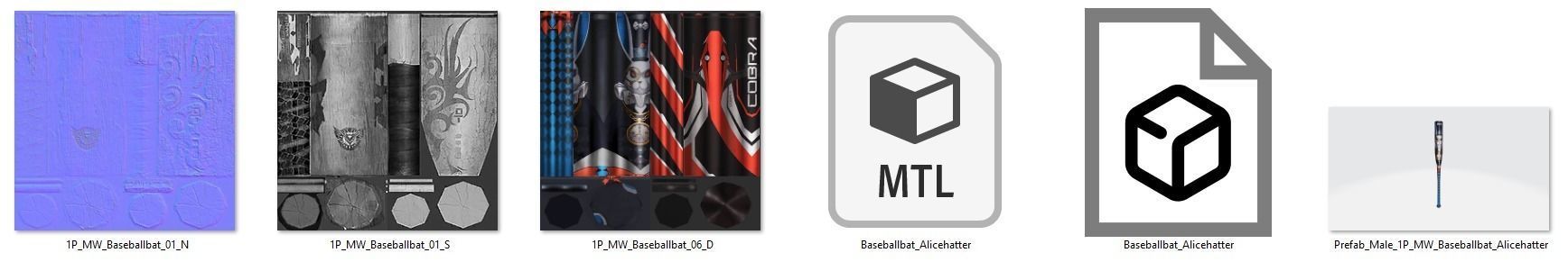 Weapon Rifle Game Baseball bat 18x 3D model_25