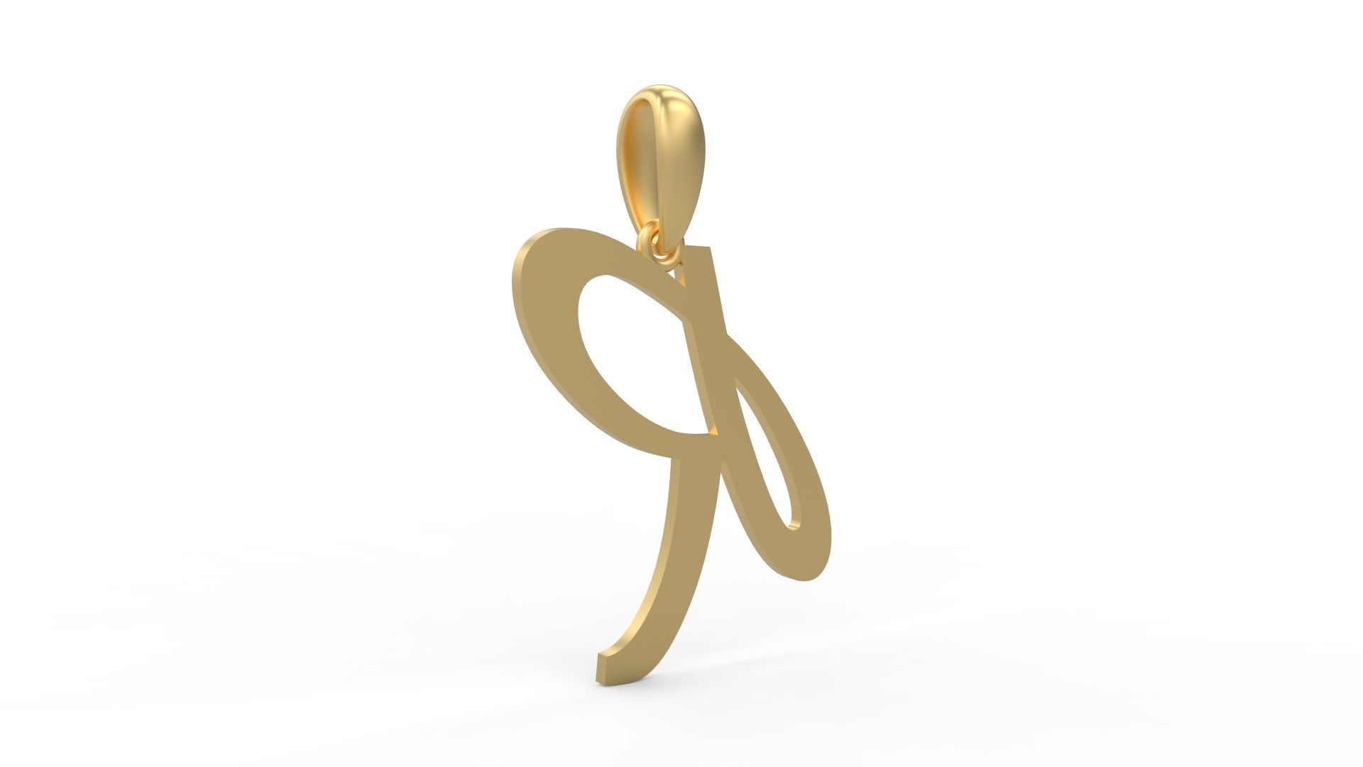 Initial Letters Pendant Marck R 3D print model_3