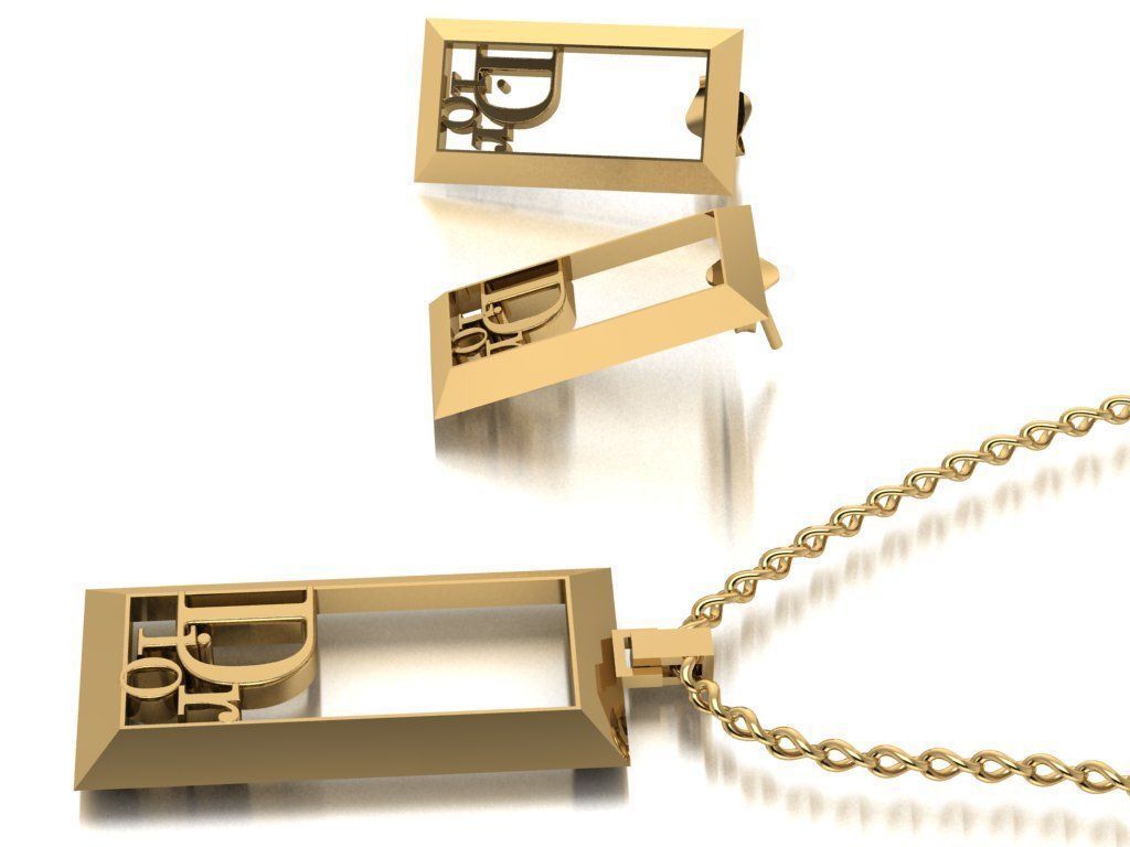 dior set pendant and earrings 3D print model_22
