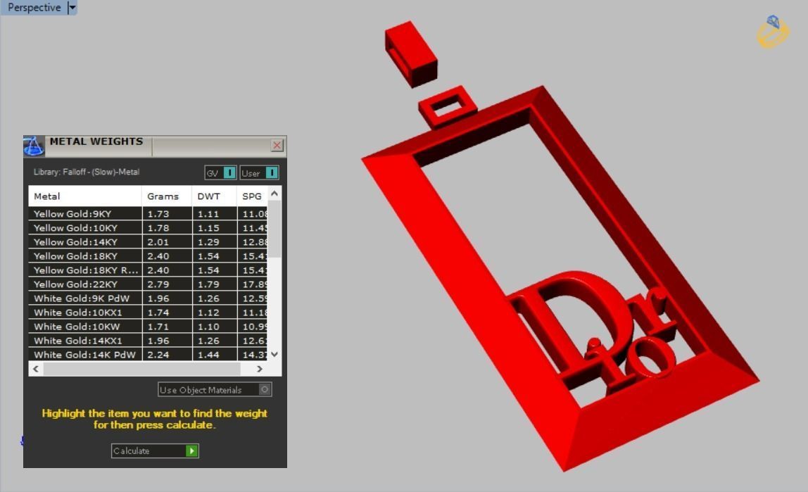 dior set pendant and earrings 3D print model_23