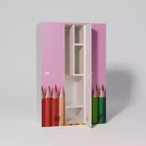 Locker school 3D low-poly model