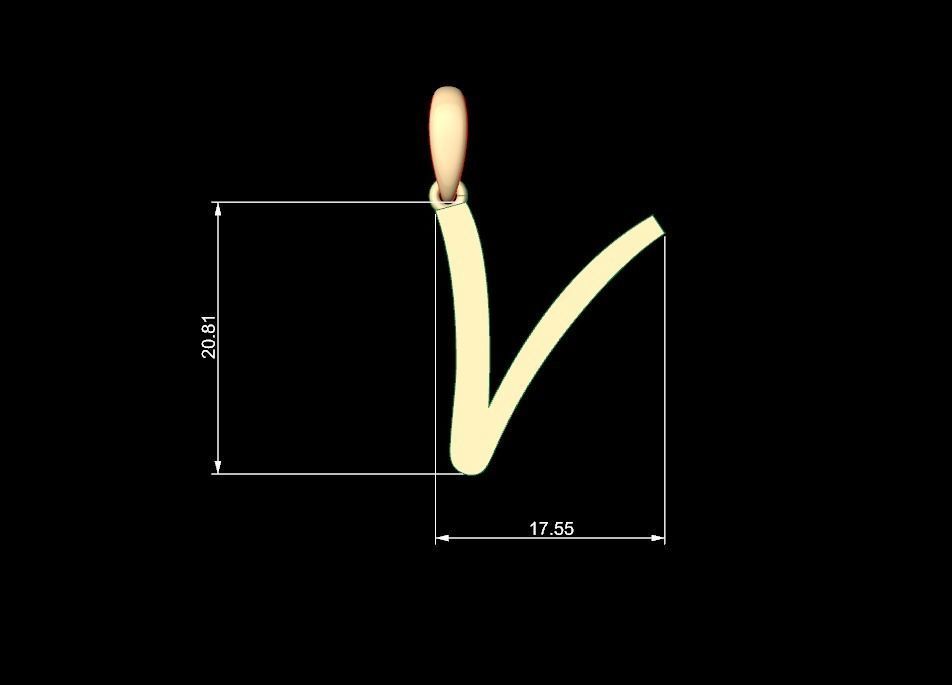 Initial Letters Pendant Marck V 3D print model_4