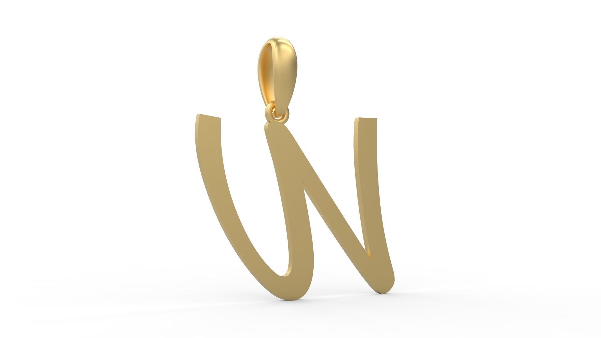 Initial Letters Pendant Marck W 3D print model_3