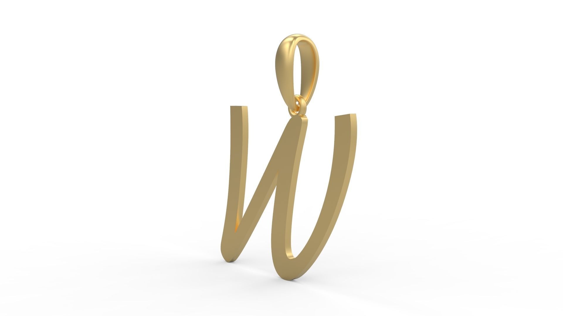 Initial Letters Pendant Marck W 3D print model_1