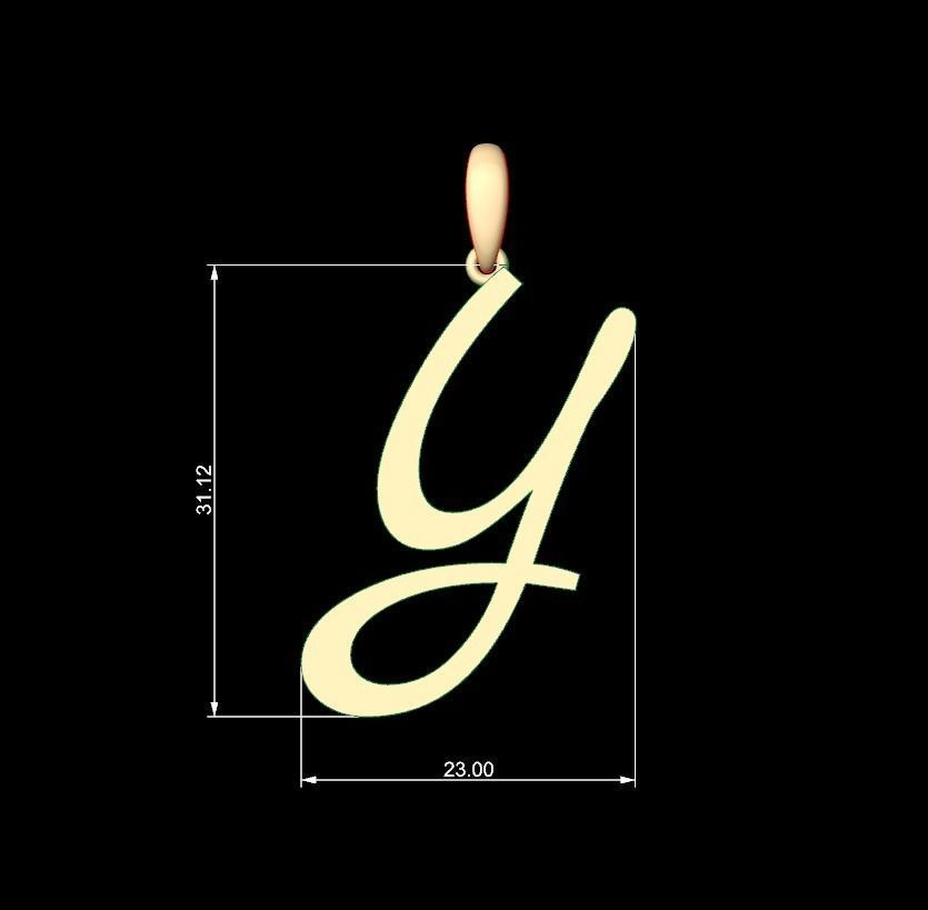 Initial Letters Pendant Marck Y 3D print model_4