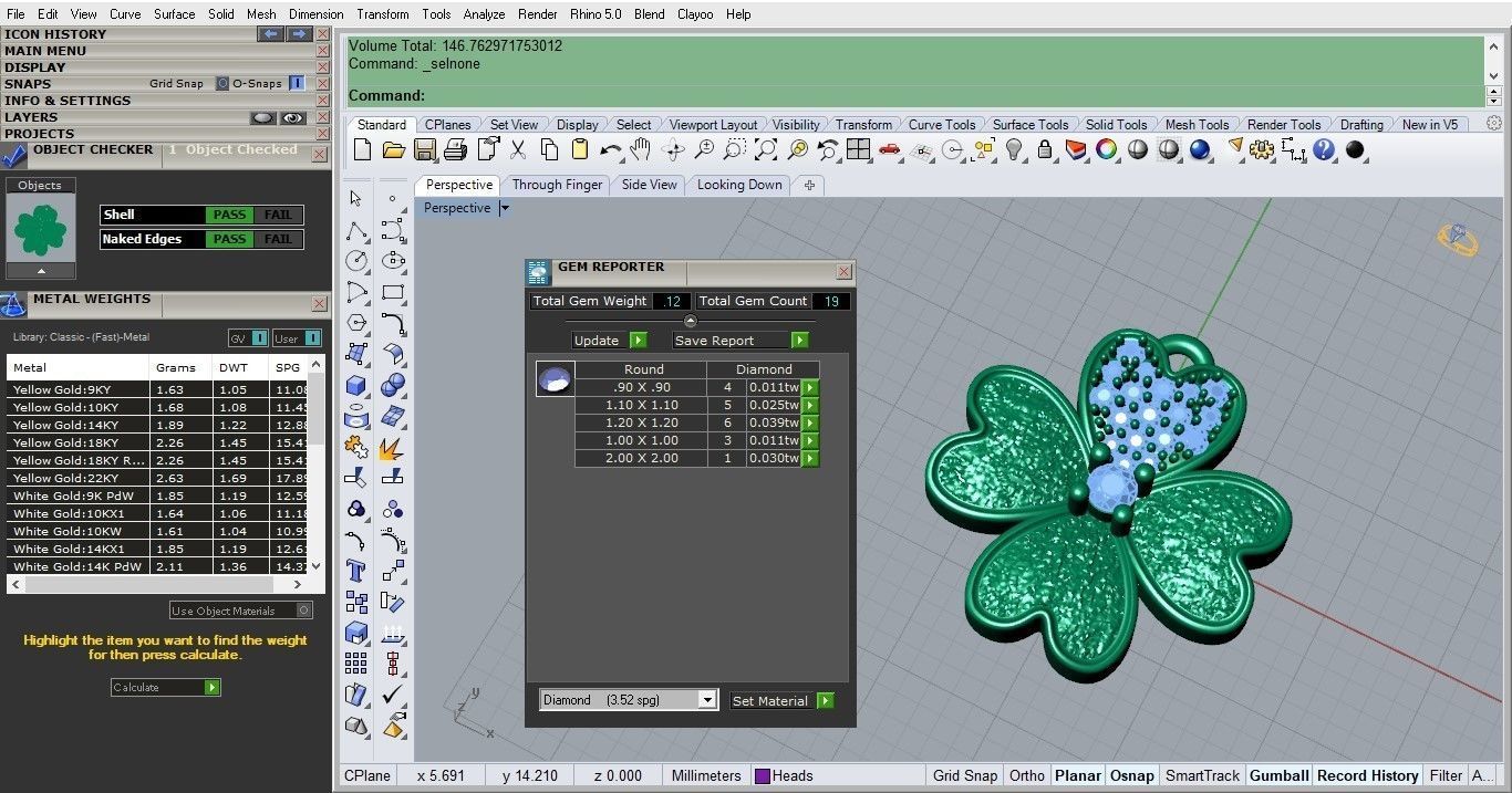 flower heart pendant 3D print model_2