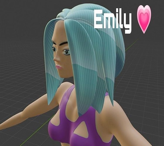 Emily 3D Model Low-poly 3D model