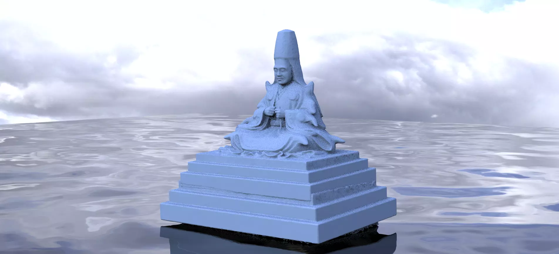 Warrior Monk meditating  3D model_0
