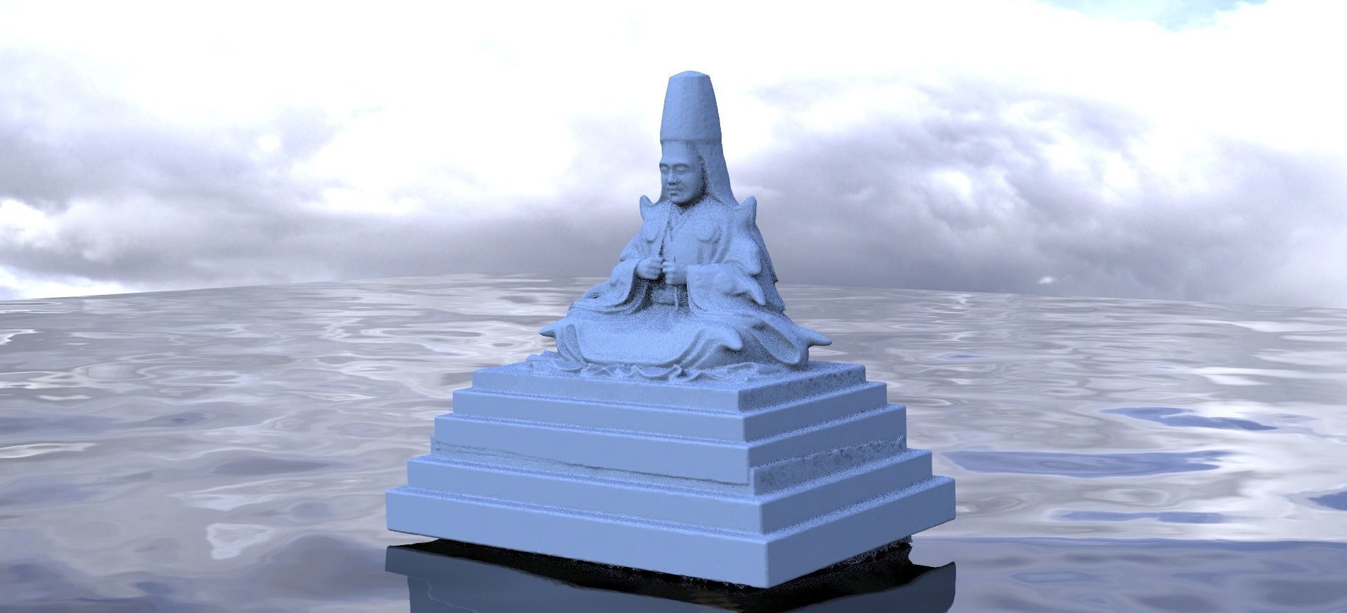 Warrior Monk meditating  3D model_1
