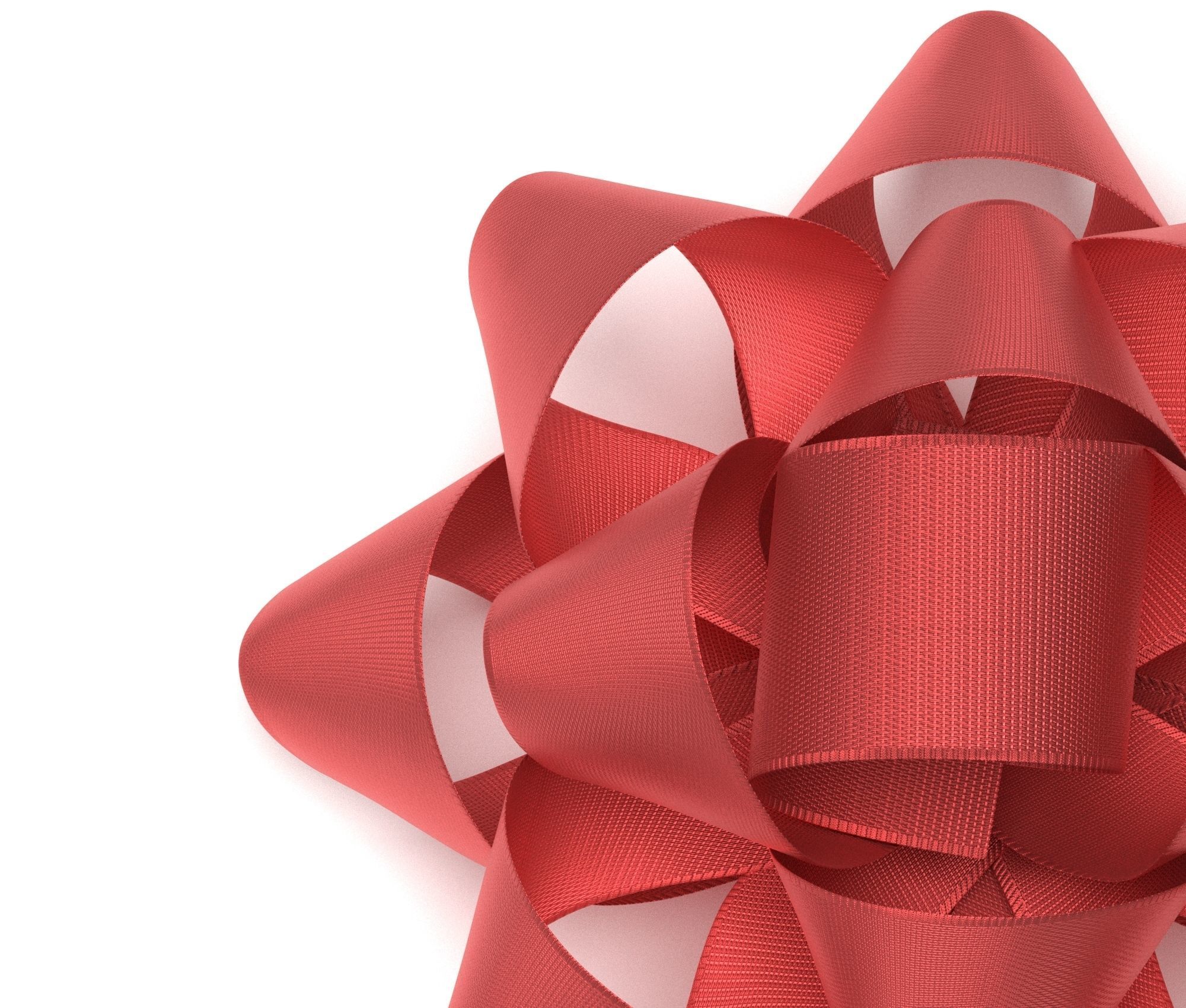 Very realistic Red Gift Bow 3D model_1