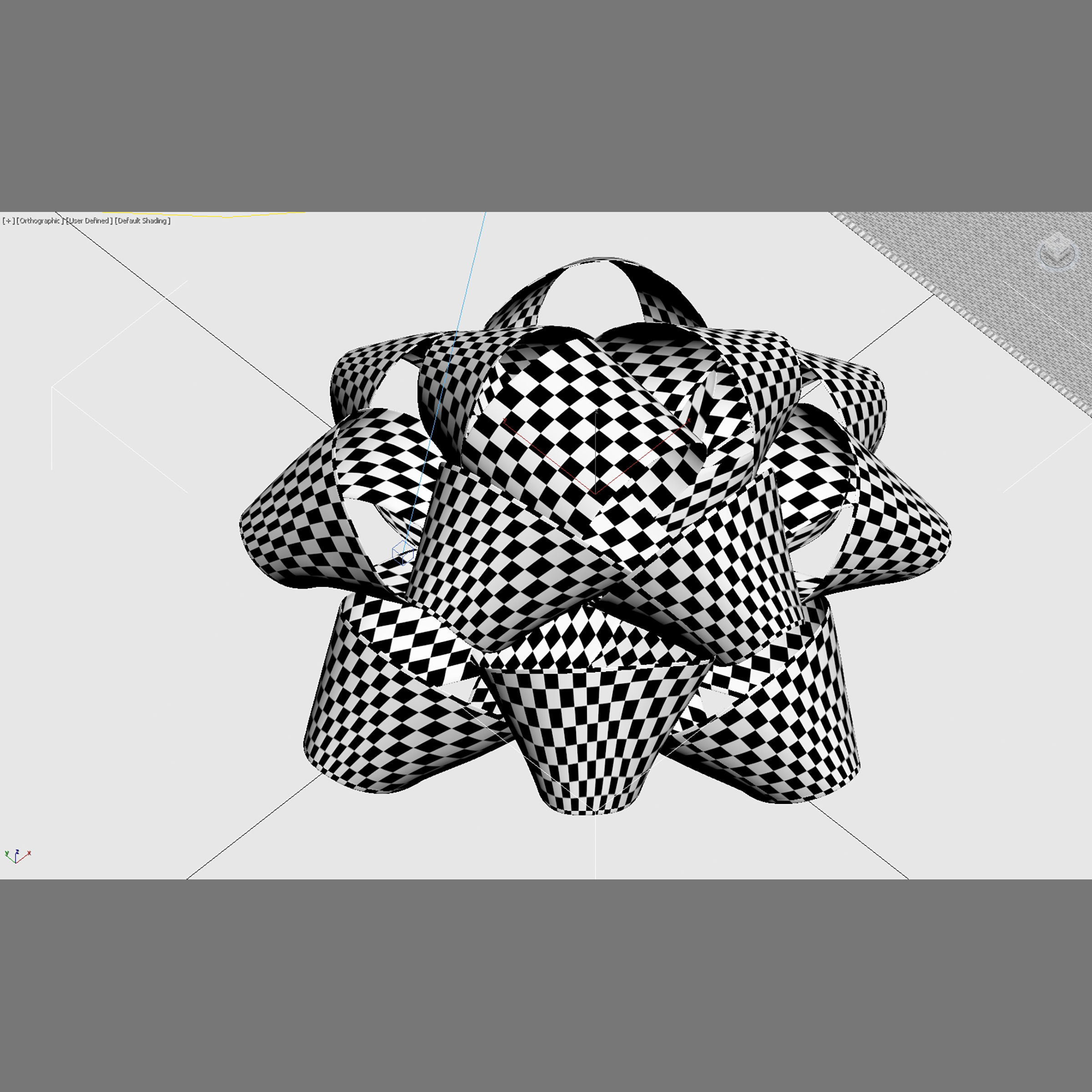 Very realistic Red Gift Bow 3D model_7