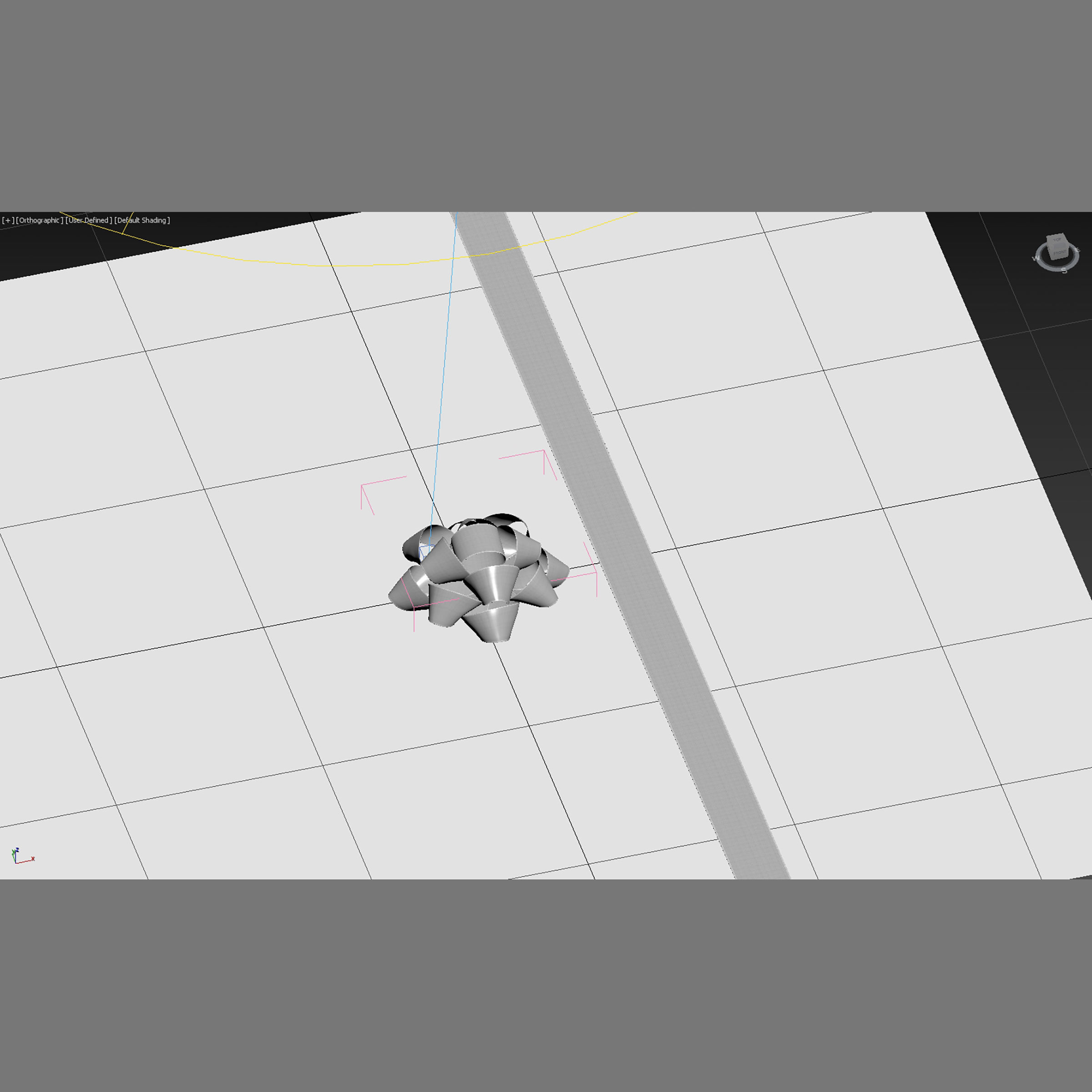 Very realistic Red Gift Bow 3D model_6