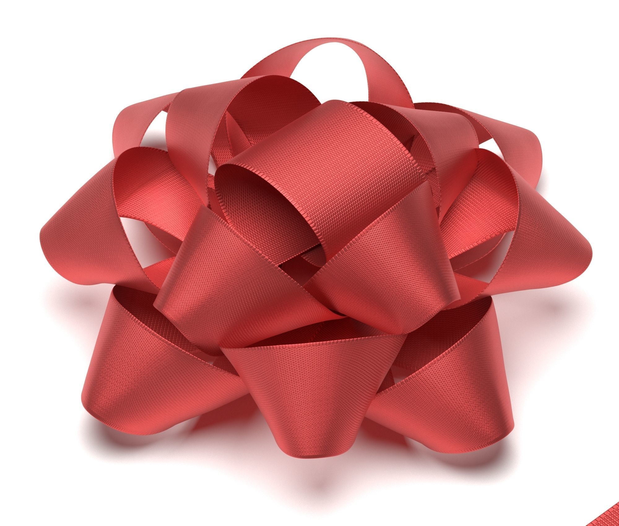 Very realistic Red Gift Bow 3D model_3
