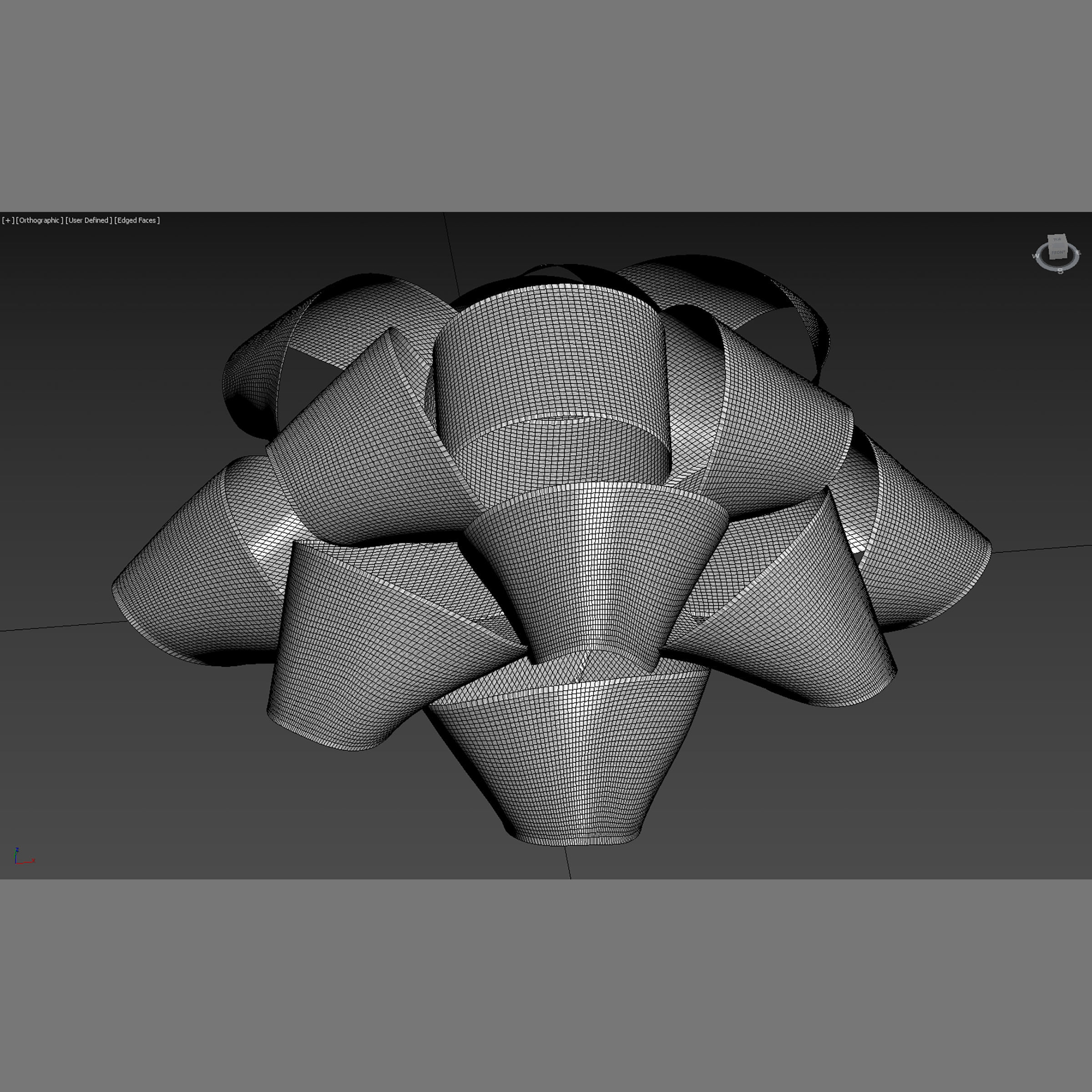 Very realistic Red Gift Bow 3D model_4