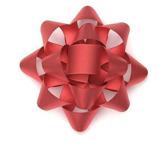 Very realistic Red Gift Bow 3D model