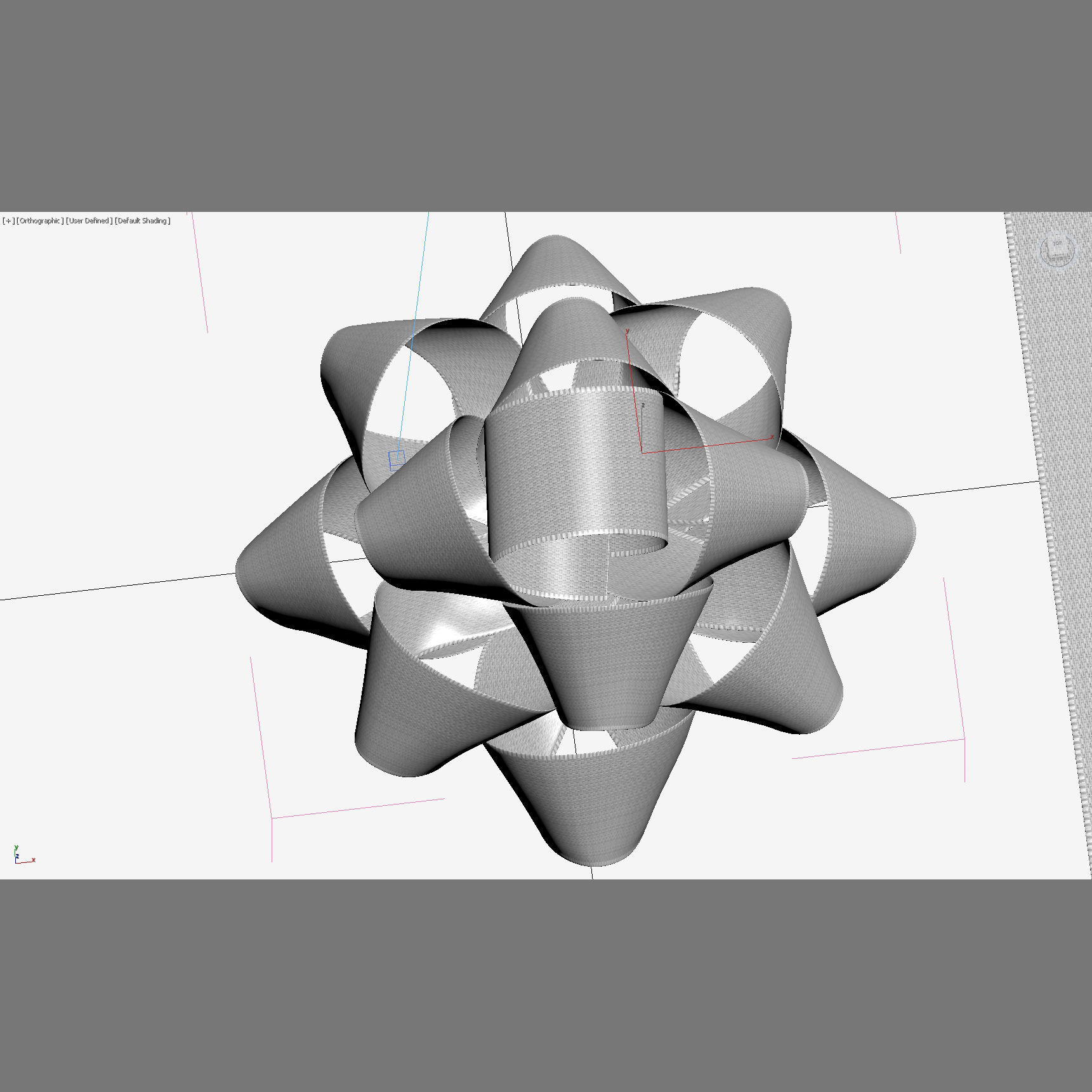 Very realistic Red Gift Bow 3D model_5