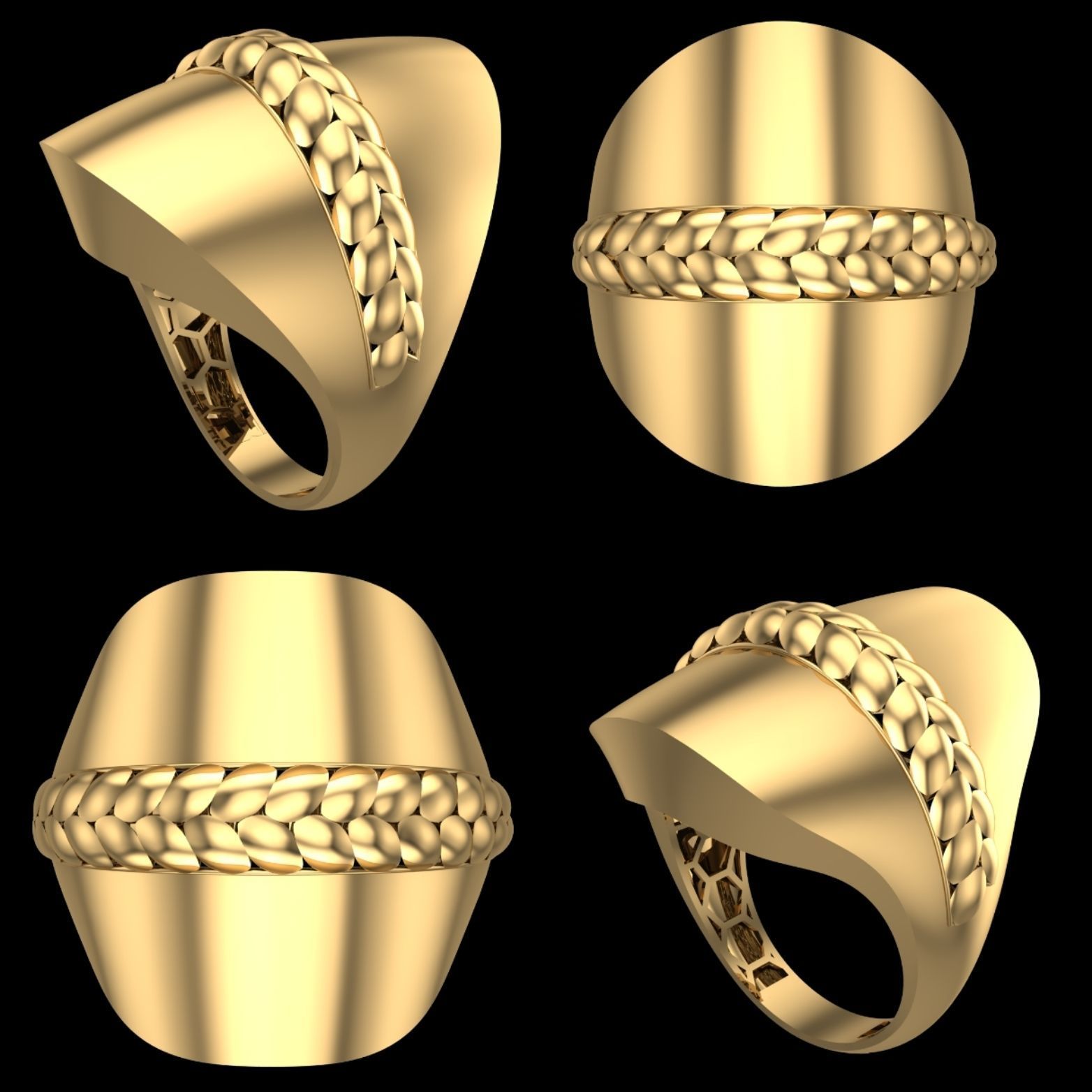   5Pcs FUSION SIMPLE RING SOLID  3D print model_1