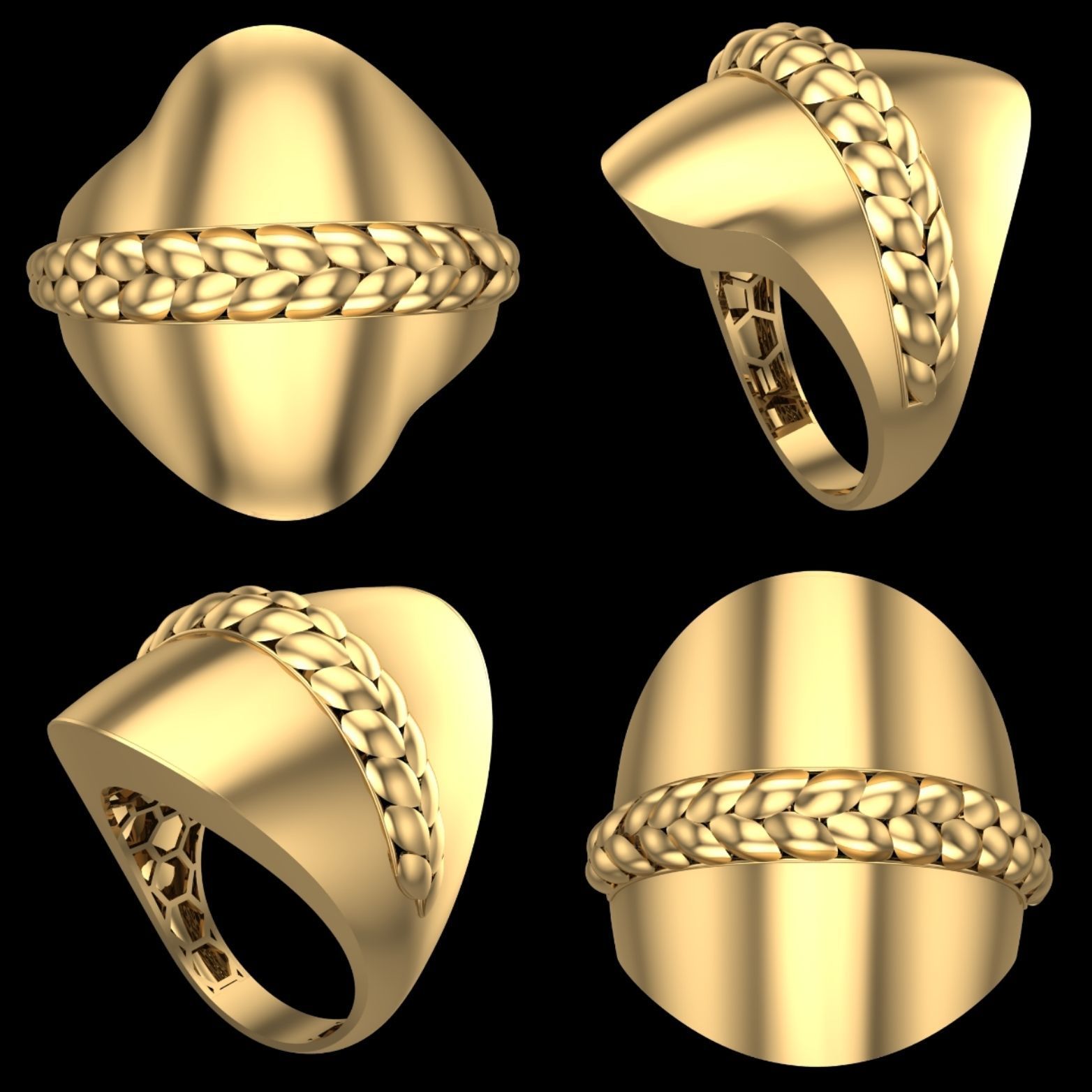   5Pcs FUSION SIMPLE RING SOLID  3D print model_2