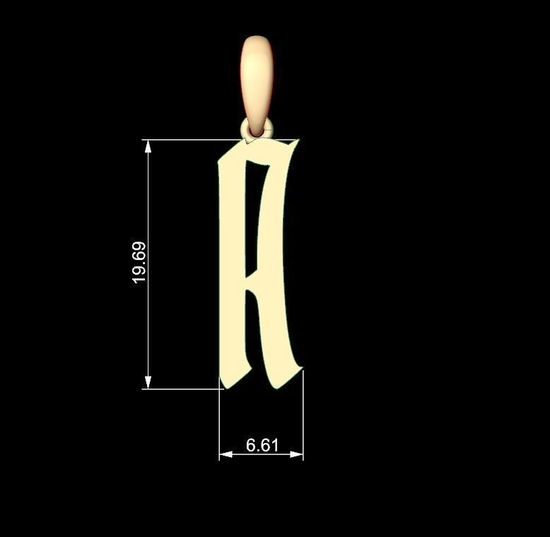 Initial Letters Pendant Marseille A 3D print model_4