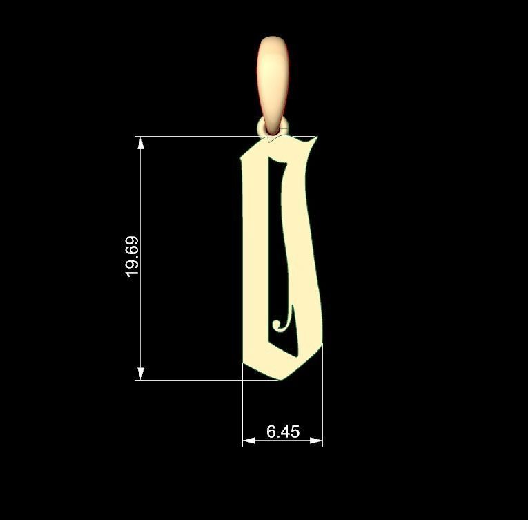 Initial Letters Pendant Marseille D 3D print model_4