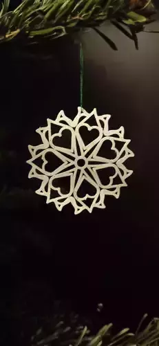 Snowflake 1 hanging from christmas tree 3D print model