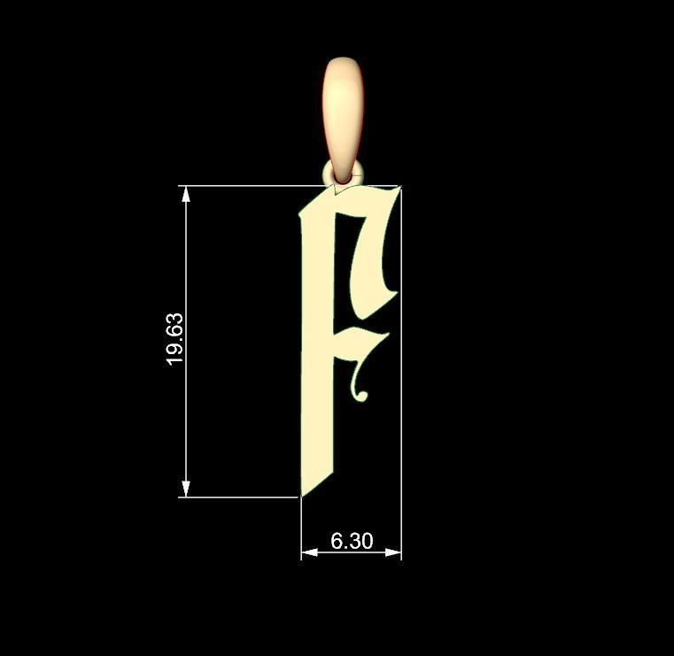 Initial Letters Pendant Marseille F 3D print model_5