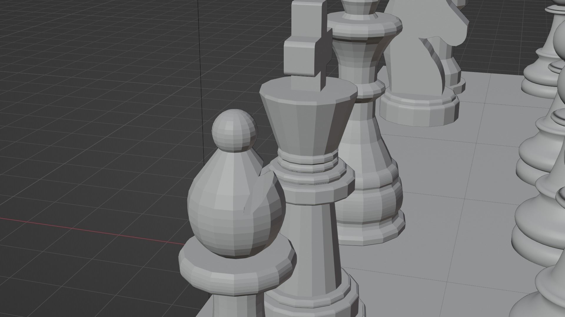 Chess board with pieces 3D model_6