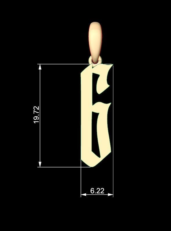 Initial Letters Pendant Marseille G 3D print model_4