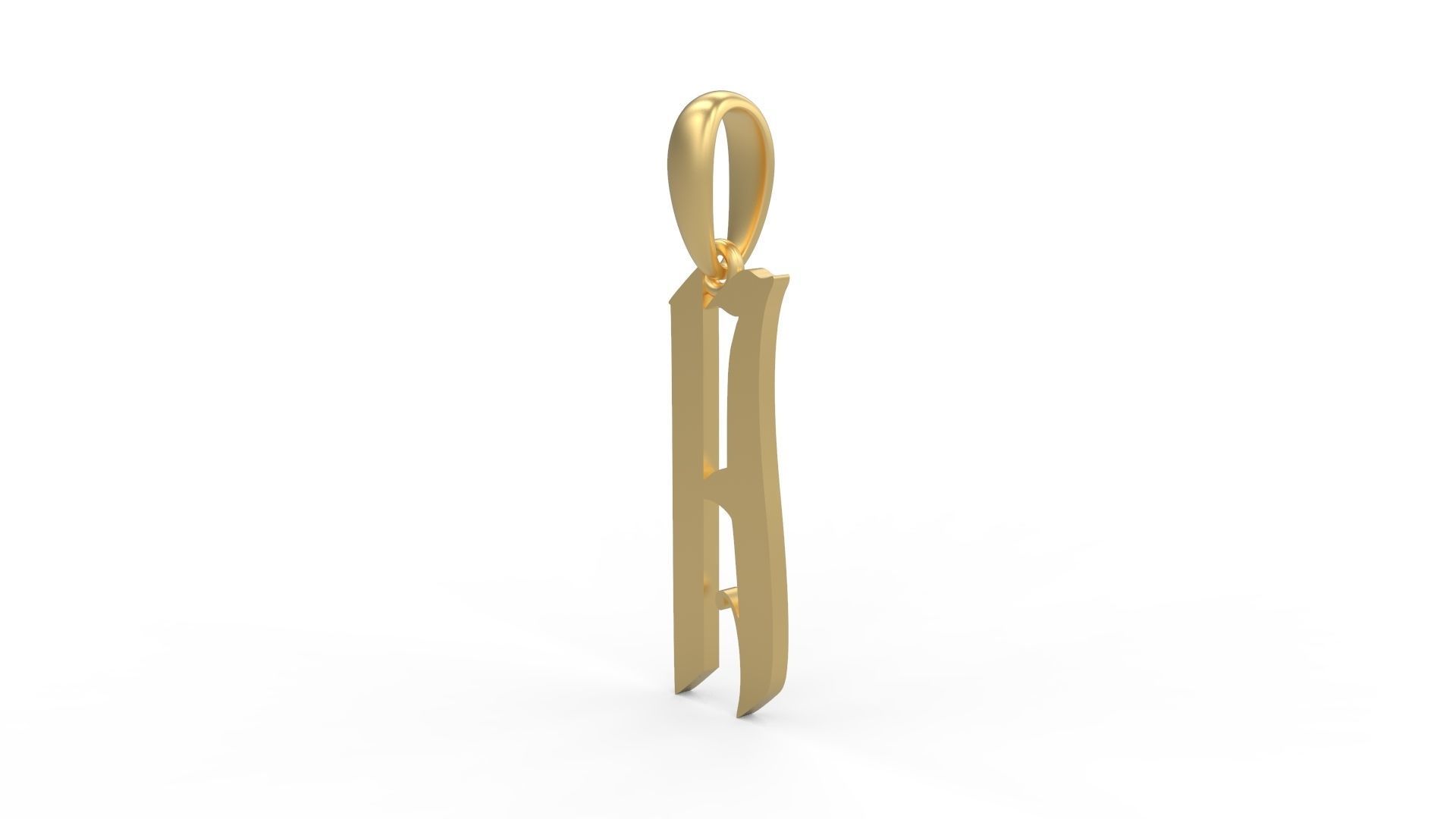 Initial Letters Pendant Marseille H 3D print model_1
