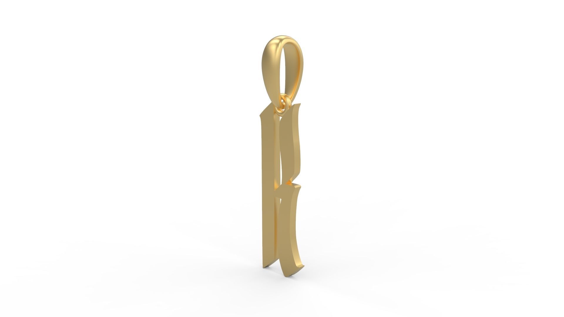 Initial Letters Pendant Marseille K 3D print model_1
