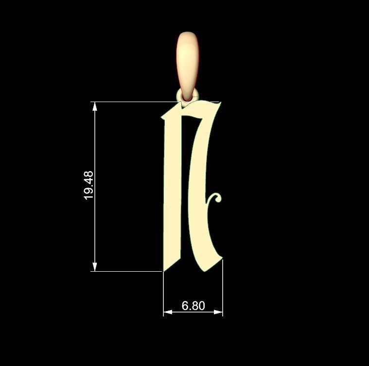 Initial Letters Pendant Marseille N 3D print model_4