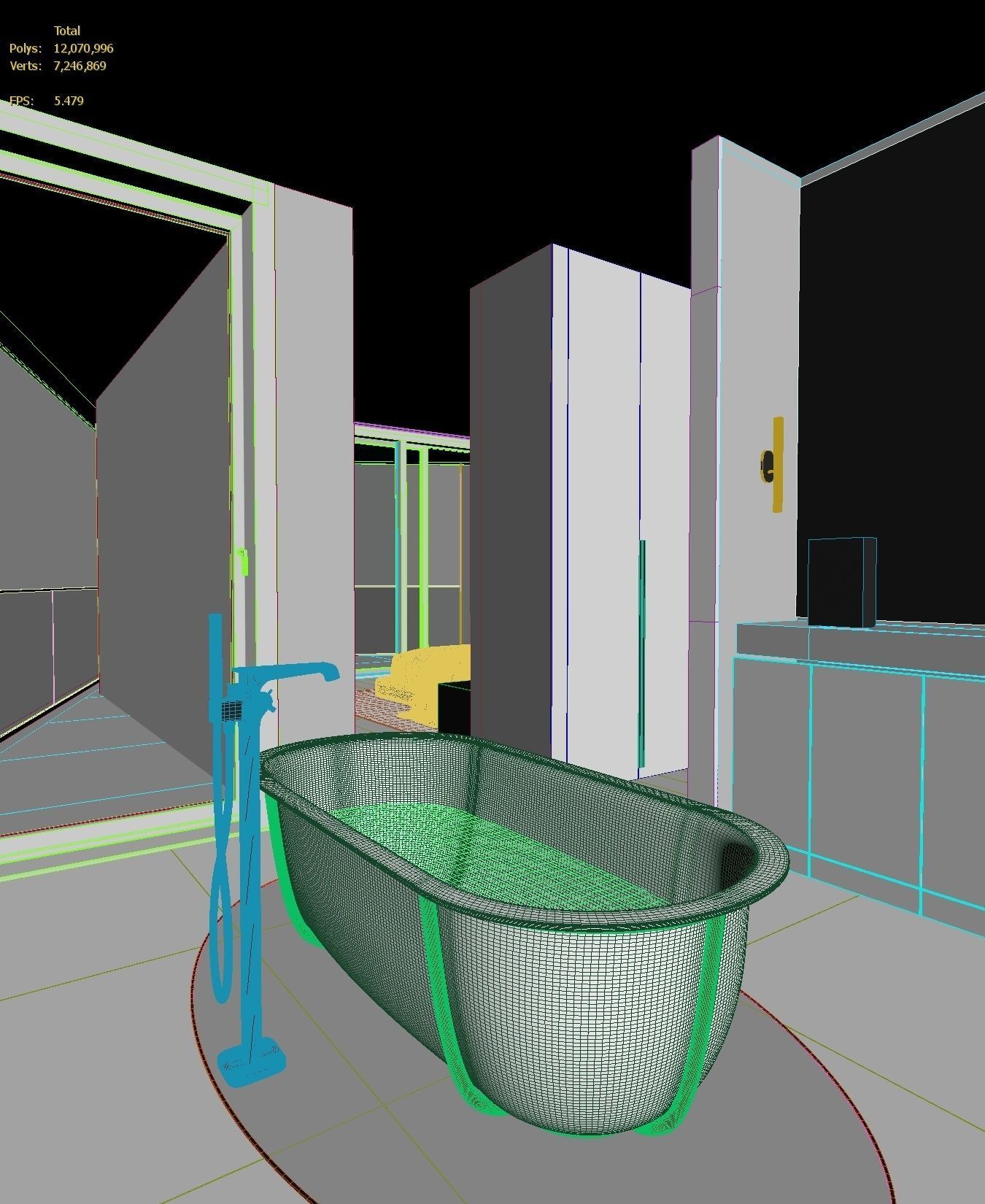 Luxury Modern apartment incl living kitchen bathroom bedroom 3D model_44