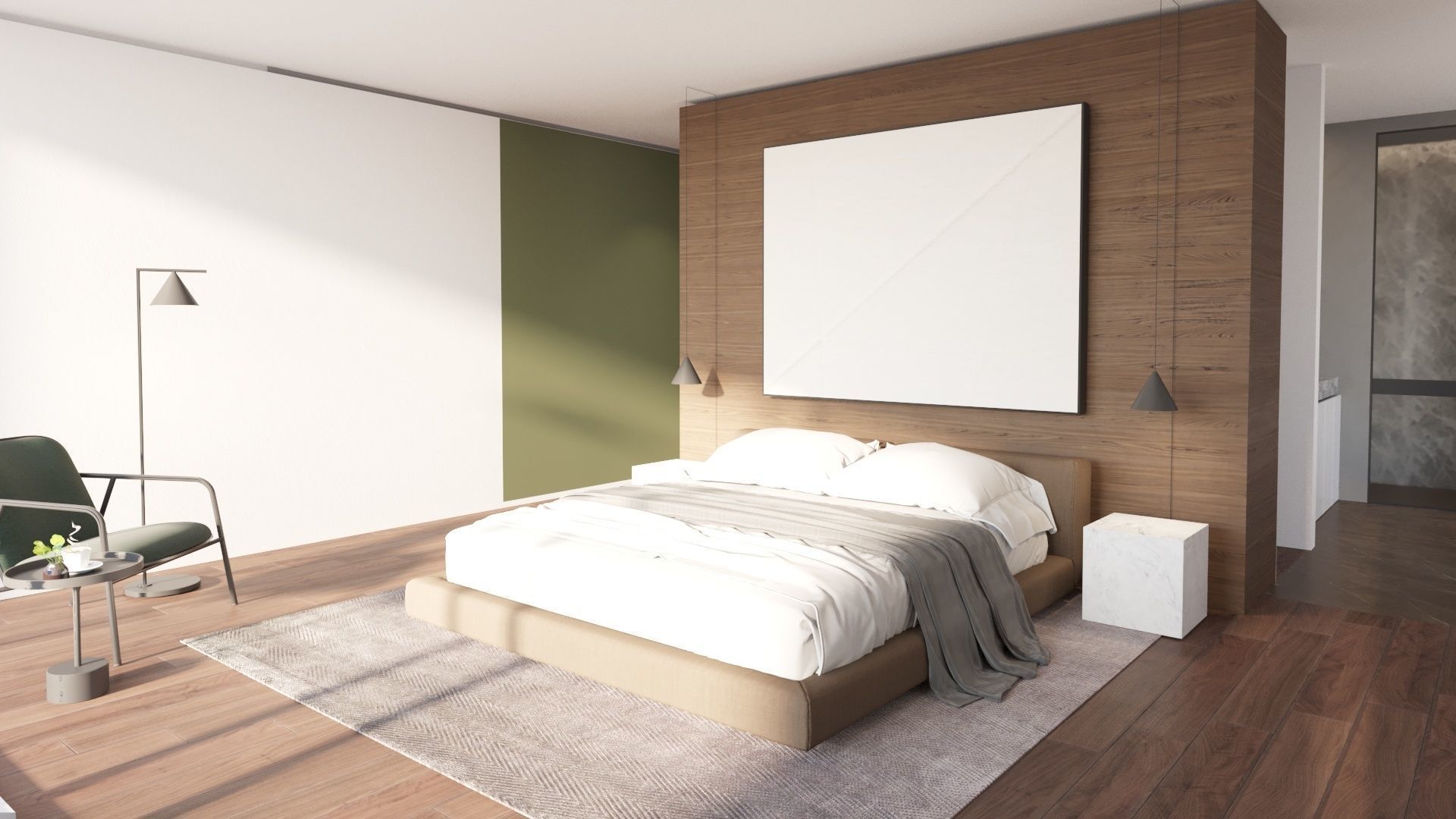 Luxury Modern apartment incl living kitchen bathroom bedroom 3D model_10