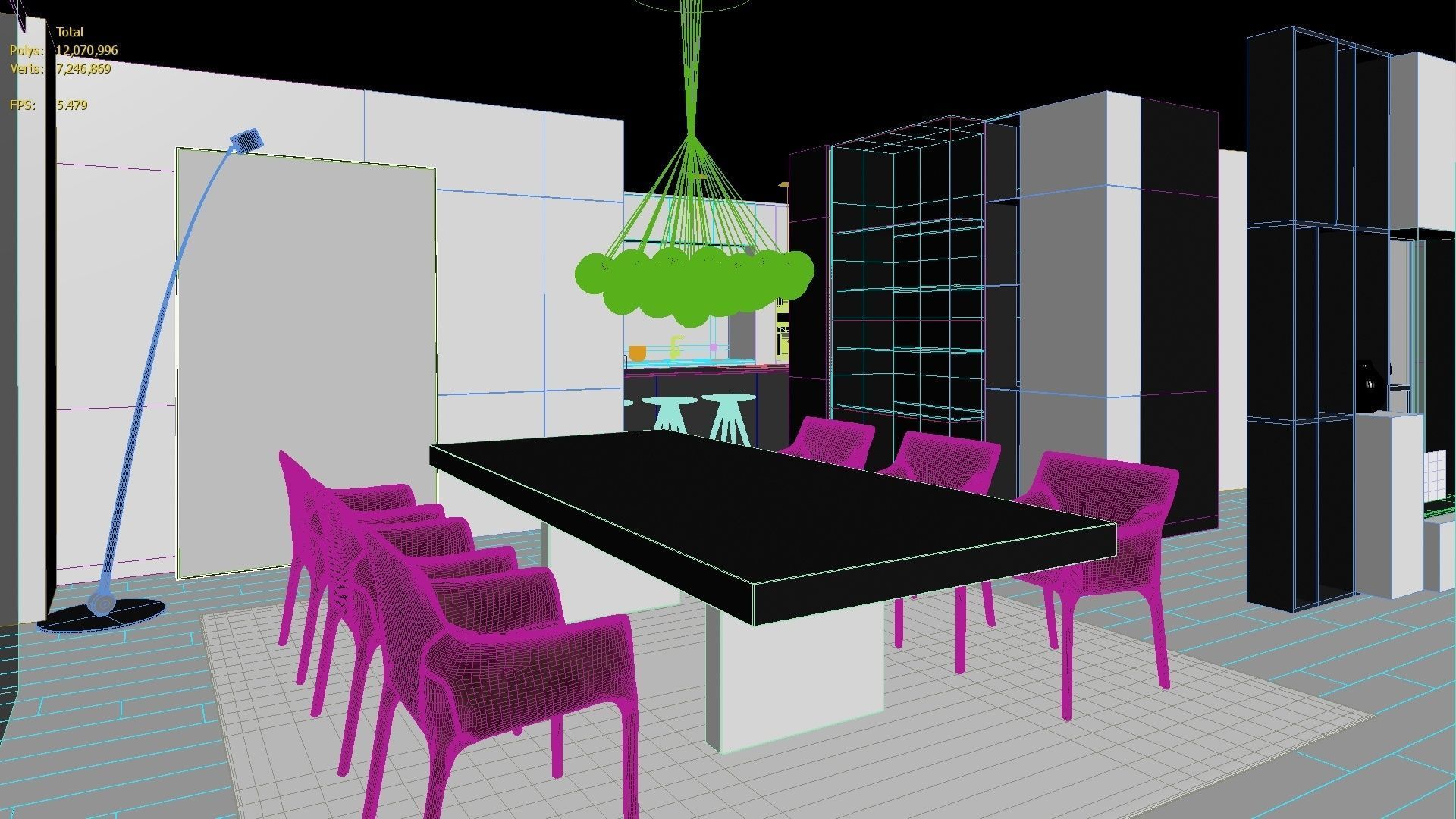 Luxury Modern apartment incl living kitchen bathroom bedroom 3D model_34