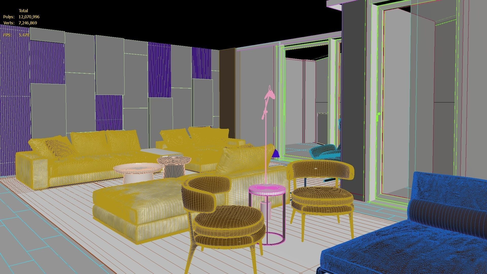 Luxury Modern apartment incl living kitchen bathroom bedroom 3D model_30