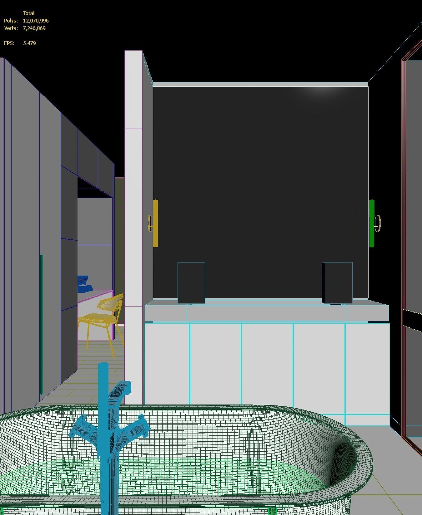 Luxury Modern apartment incl living kitchen bathroom bedroom 3D model_43