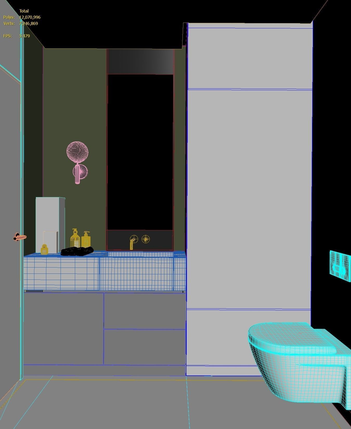 Luxury Modern apartment incl living kitchen bathroom bedroom 3D model_45