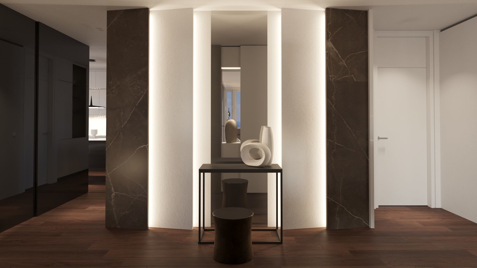 Luxury Modern apartment incl living kitchen bathroom bedroom 3D model_12