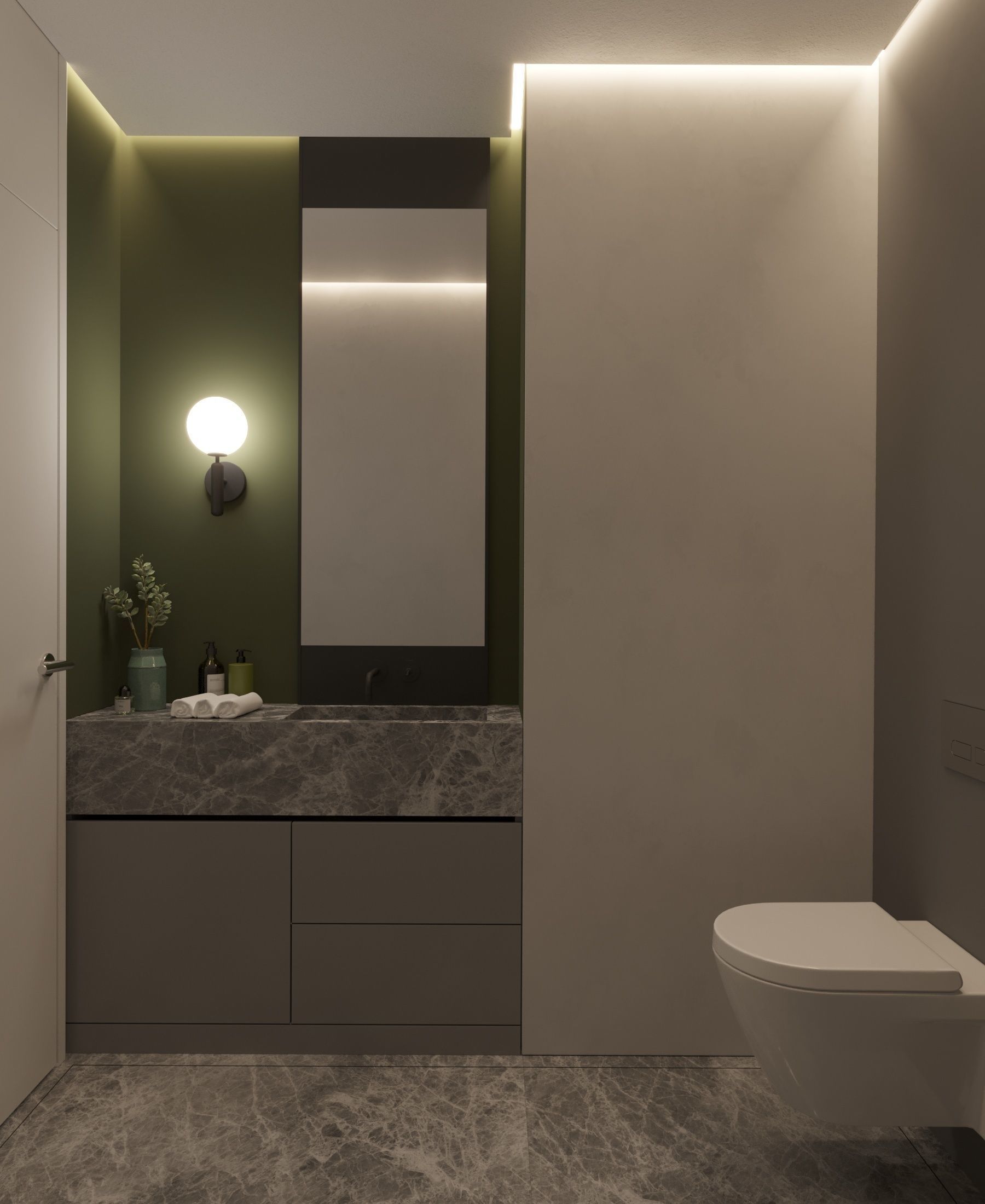 Luxury Modern apartment incl living kitchen bathroom bedroom 3D model_20