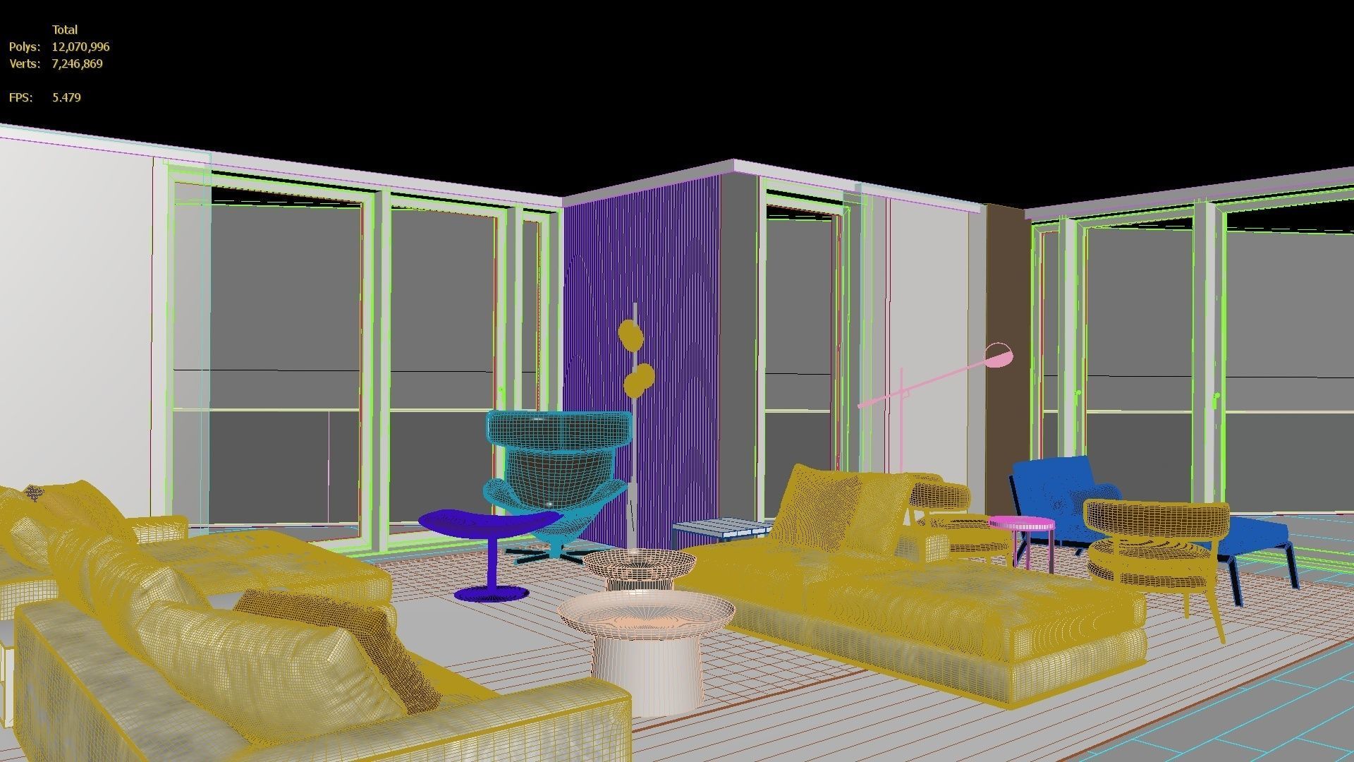 Luxury Modern apartment incl living kitchen bathroom bedroom 3D model_28