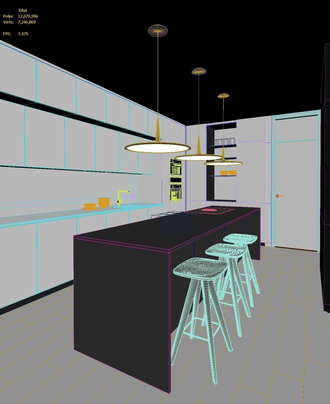 Luxury Modern apartment incl living kitchen bathroom bedroom 3D model_39