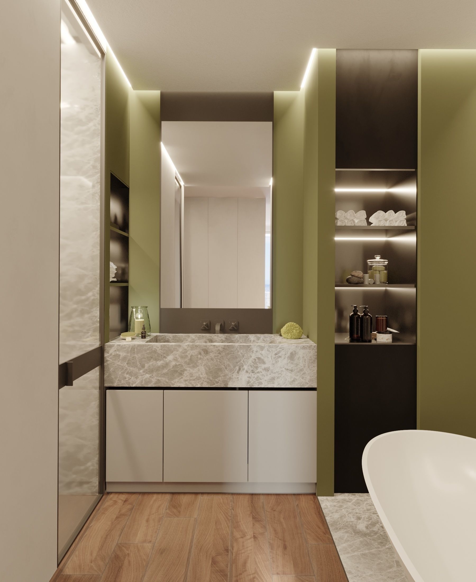 Luxury Modern apartment incl living kitchen bathroom bedroom 3D model_21