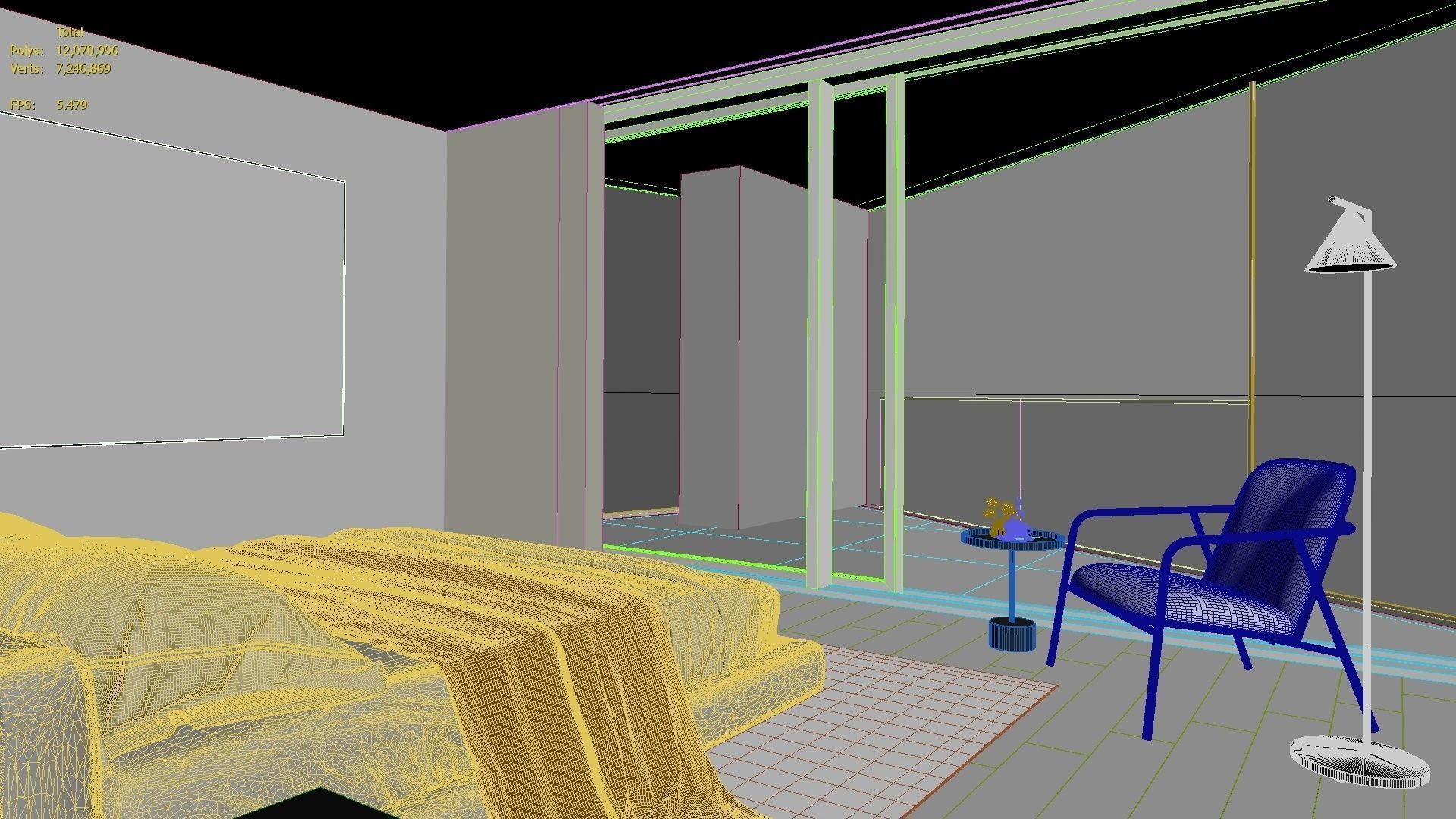 Luxury Modern apartment incl living kitchen bathroom bedroom 3D model_36