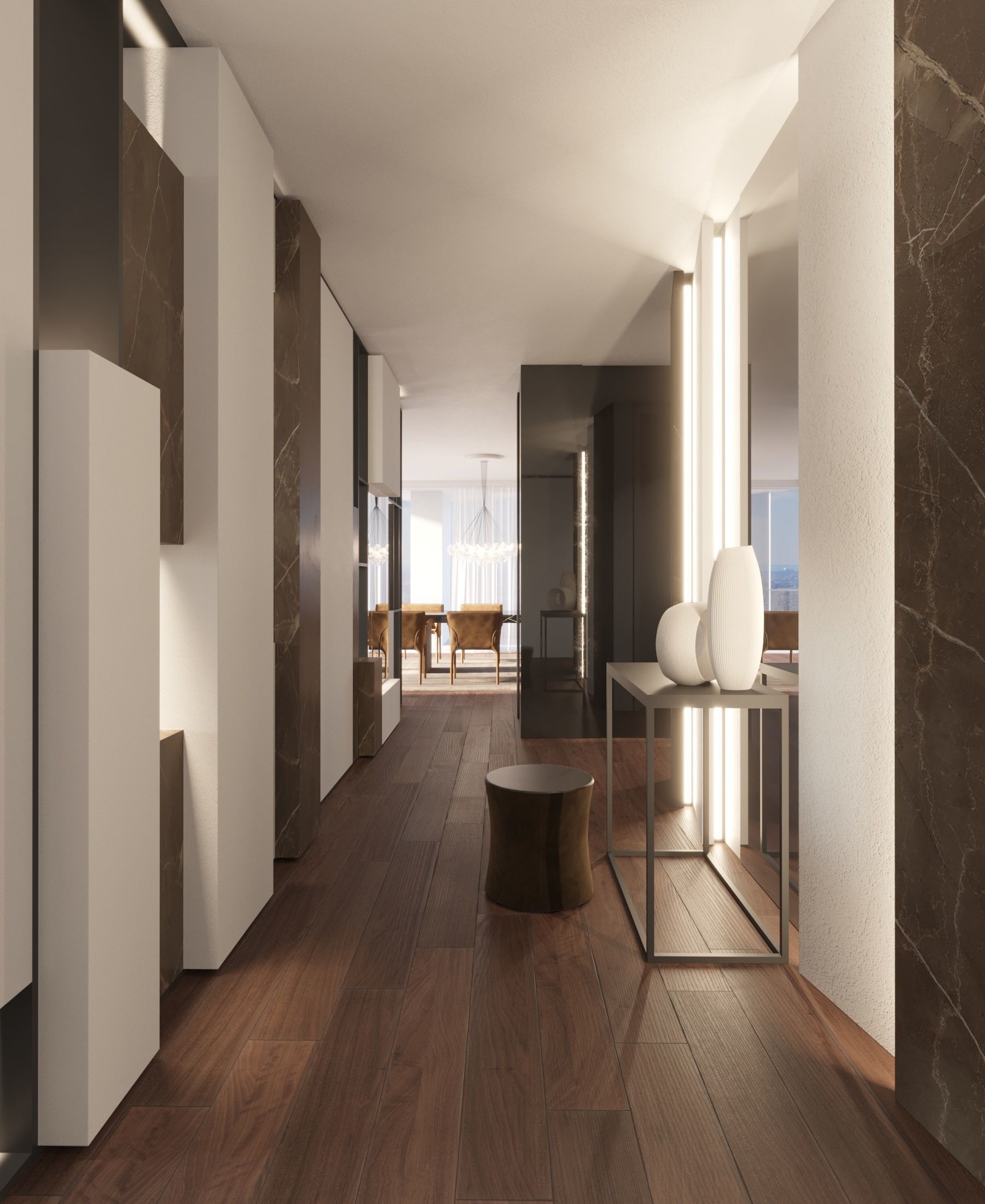 Luxury Modern apartment incl living kitchen bathroom bedroom 3D model_23