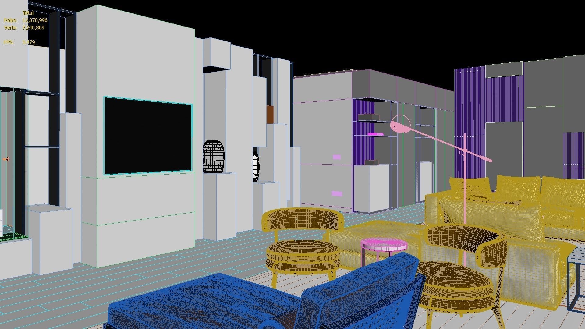 Luxury Modern apartment incl living kitchen bathroom bedroom 3D model_27