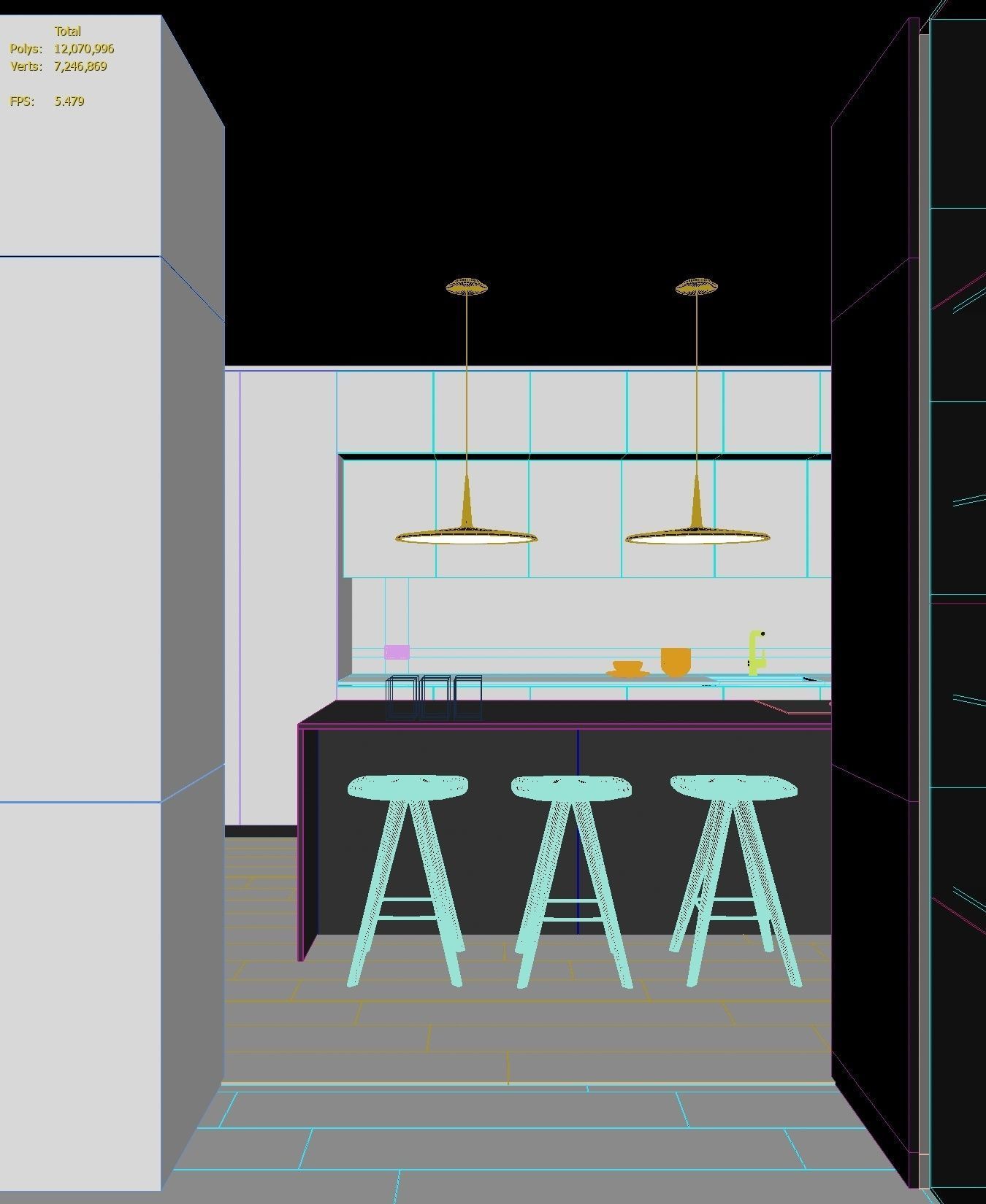 Luxury Modern apartment incl living kitchen bathroom bedroom 3D model_41