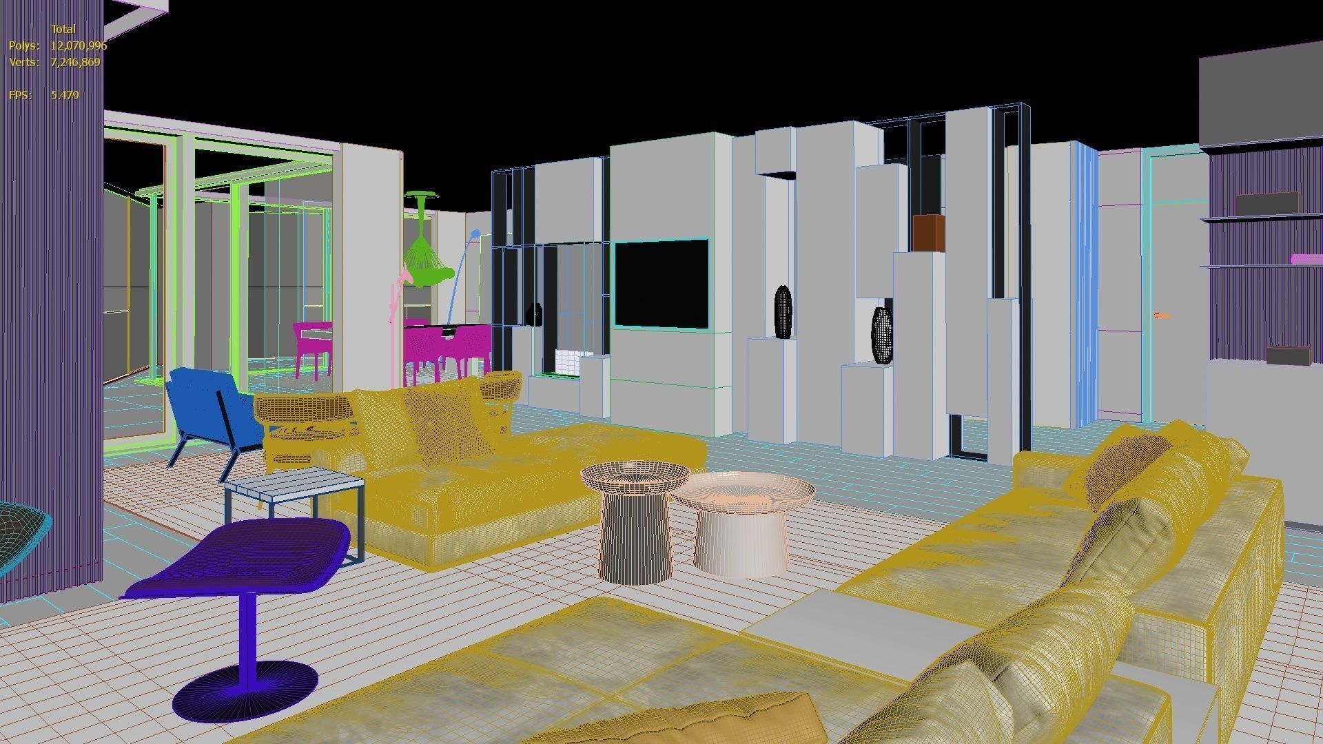 Luxury Modern apartment incl living kitchen bathroom bedroom 3D model_25