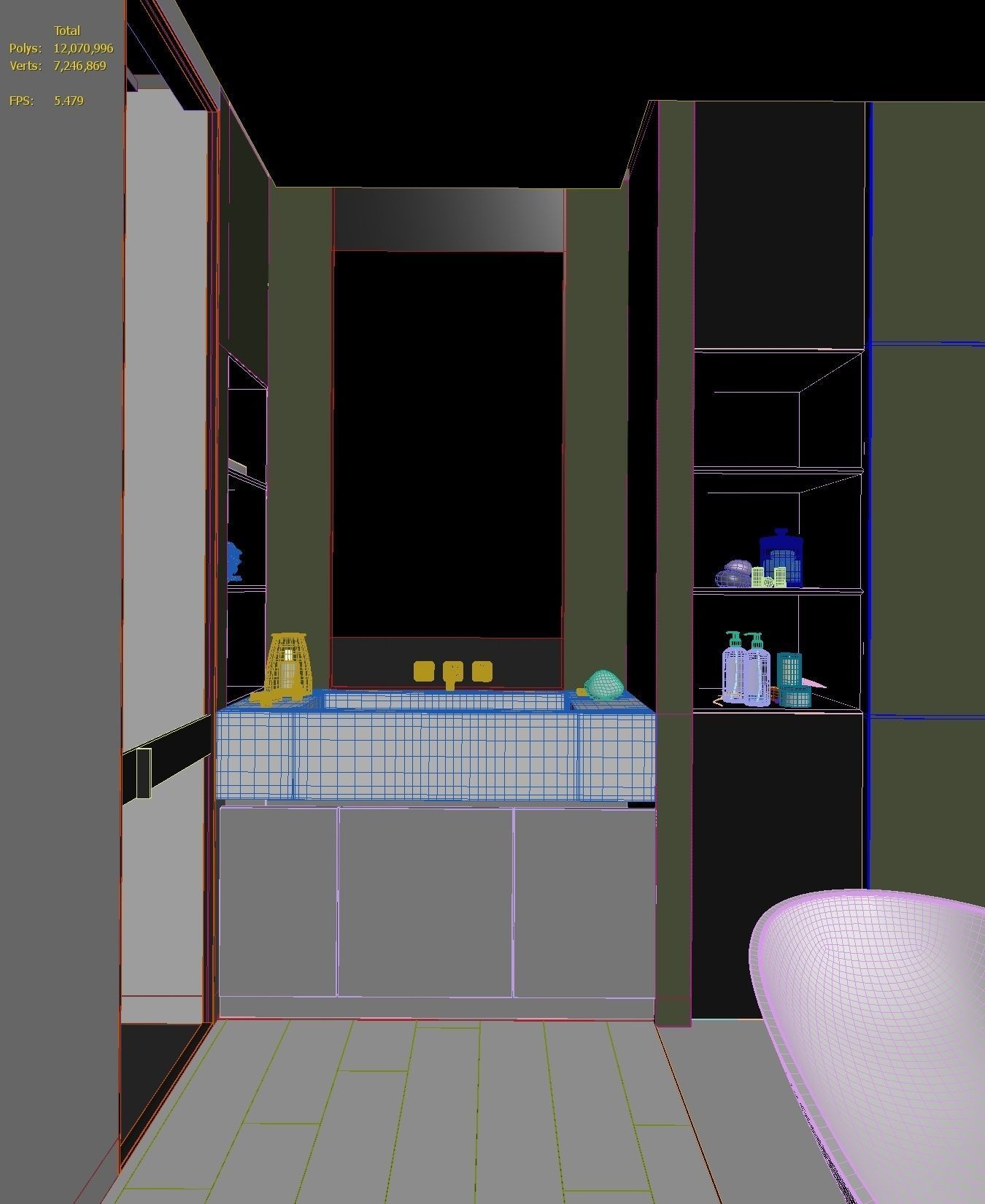 Luxury Modern apartment incl living kitchen bathroom bedroom 3D model_46