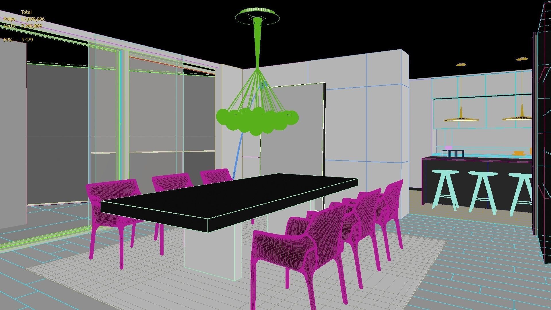 Luxury Modern apartment incl living kitchen bathroom bedroom 3D model_33