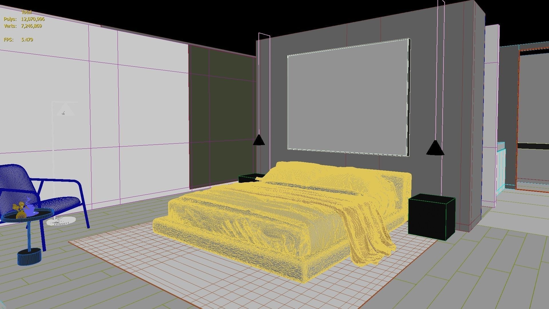 Luxury Modern apartment incl living kitchen bathroom bedroom 3D model_35